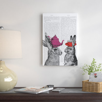 « lapin tea time i », impression sur toile