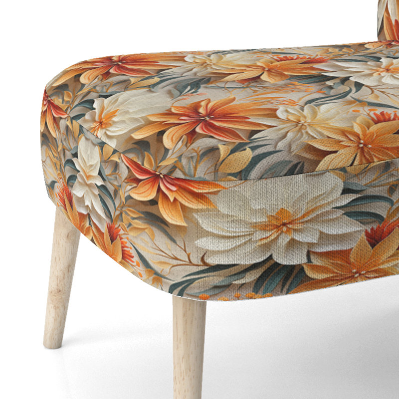 Chaise d'appoint rembourrée en velours Tropical Paradise Botanical Paradise IV - Velours
