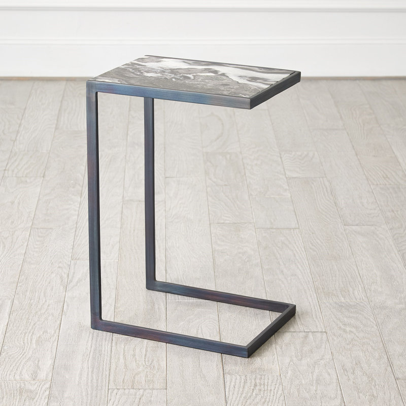 Nudge Marble Top End Table, 24" H x 16" W x 16" D
