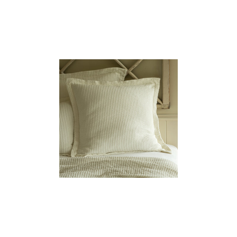 Hudson Stripe Sham, Cream, Euro