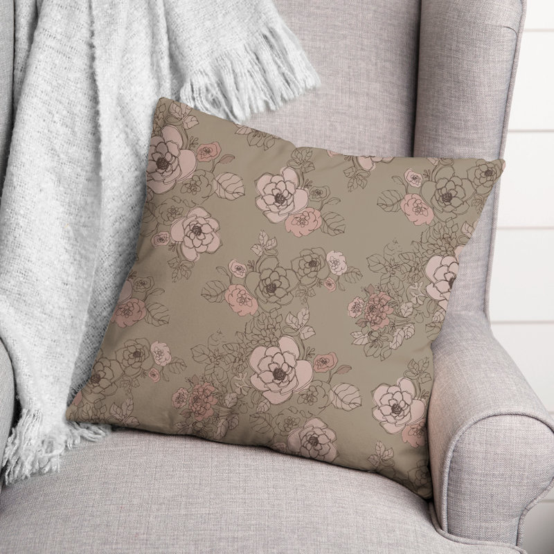 Coussin décoratif en polyester / mélange de polyester, Brun
