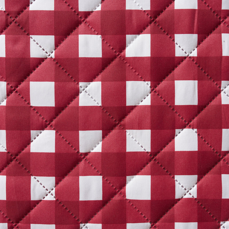 Ensemble de courtepointe en microfibre VCNY Home Gingham, Courtepointe très grand et 2 très grandes taies, Rouge