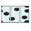 «Black Circlels on Pastel Blue and Pink Geometrics», ensemble de 3 impressions sur toile flottante encadrées-1670401600-1670401614
