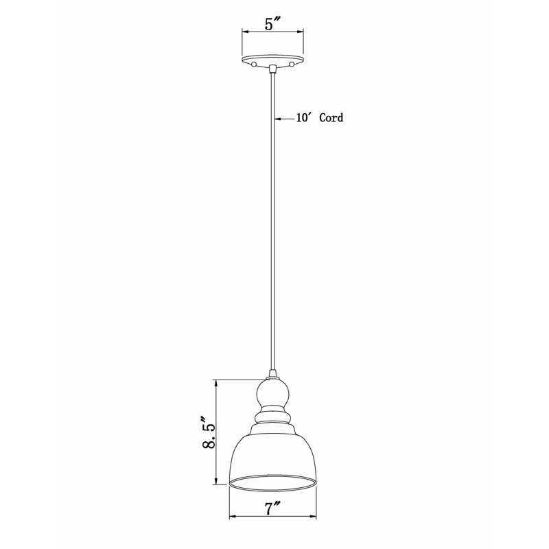Luminaire suspendu 1 cloche pour une cloche Remus