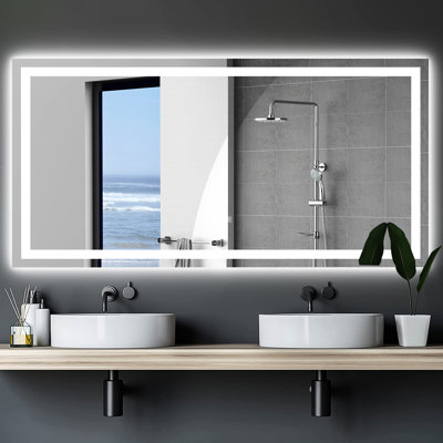 72"36" Led Bathroom Vanity Mirror - Fog, Brightness Adjustable, Color , Simple Install Dimming Ability, Adjustable Color, Easy Installation Made