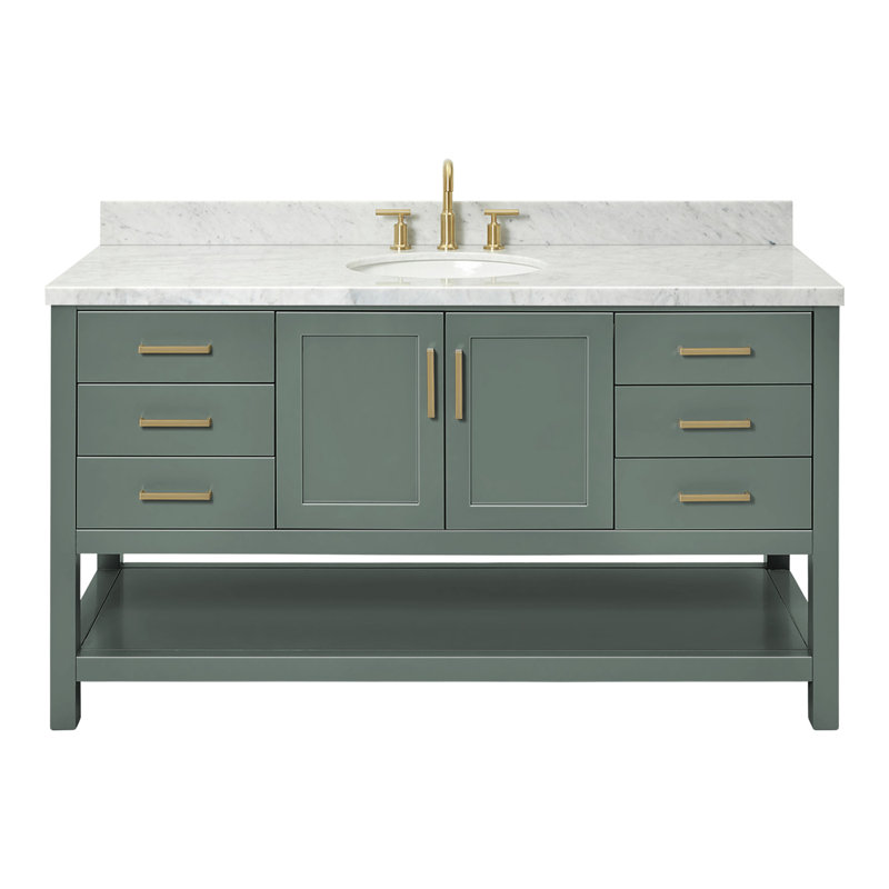 Magnolia Ajhane 61" Double Bathroom Vanity Set, Vintage Green
