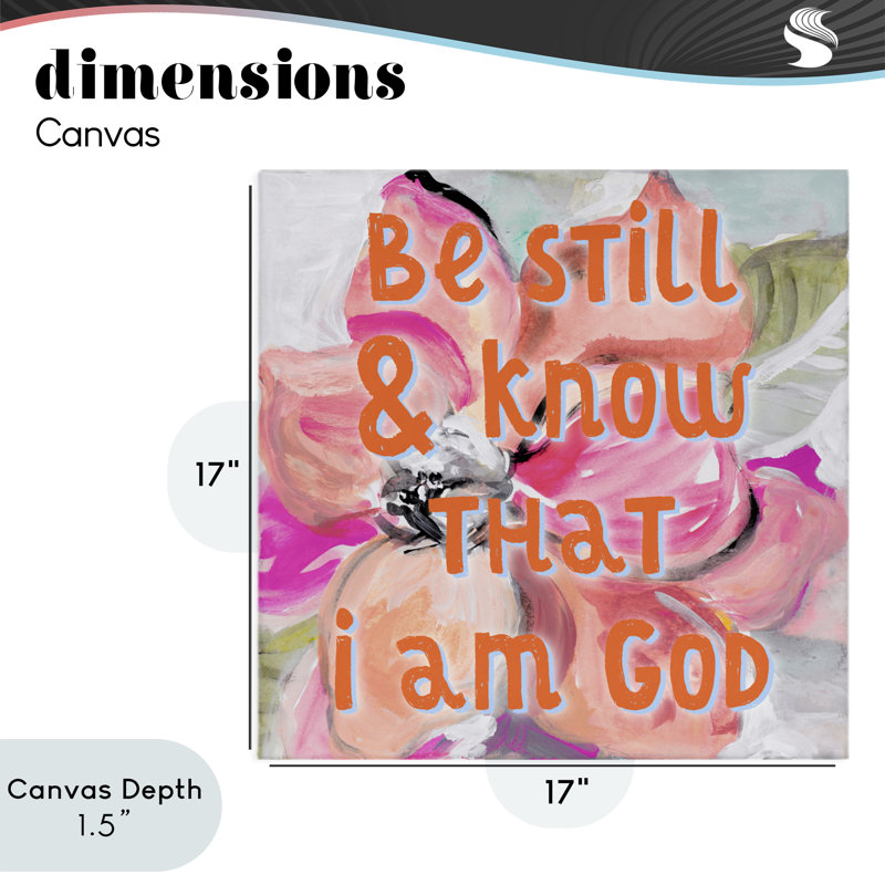 «Bright Be Still Scripture Canvas» par Lanie Loreth, H 17 po x l 17 po