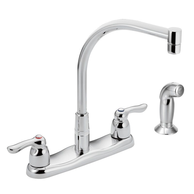 Chrome Deck Mounted Commercial Kitchen Faucet with Side Spray