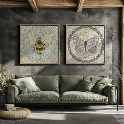 Ailes de mosaïque II, ensemble de 2 impressions