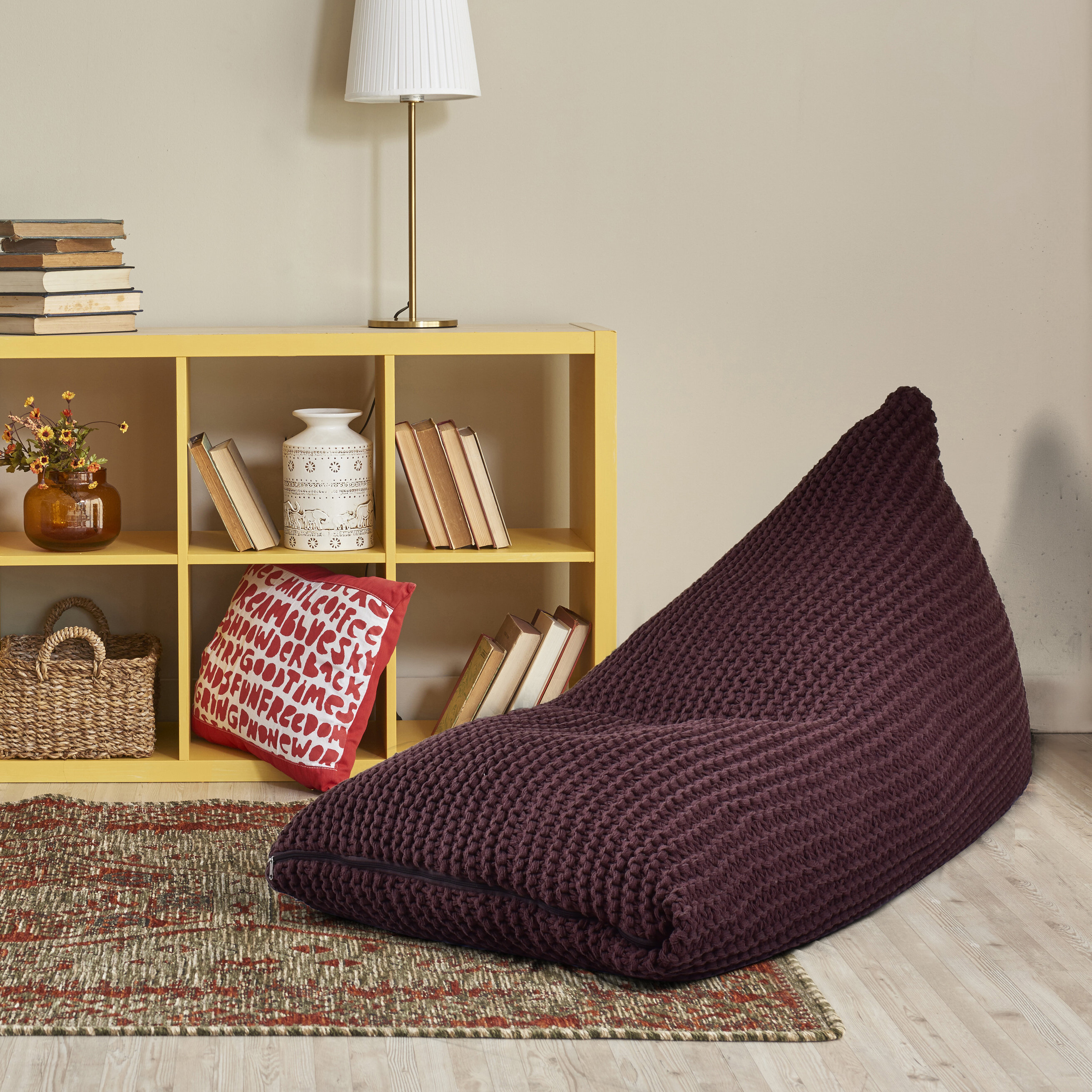 Ava Knitted Standard 100% Cotton Outdoor Friendly Bean Bag Chair & Lounger