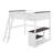 Queen Size Loft Bed With Desk,Open Shelf And USB Charging Station