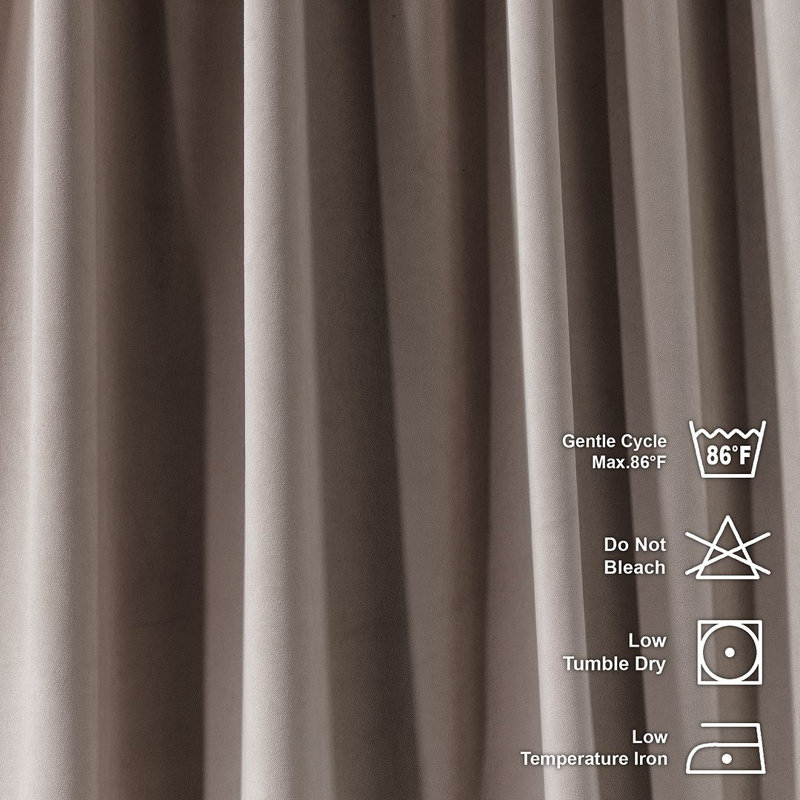Room Darkening Single Curtain Panel, 245 W x 295 D cm, Tan