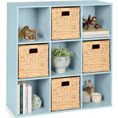 Bibliothèque à 9 cubes, système de rangement pour présentoir, organisateur avec panneaux arrière amovibles