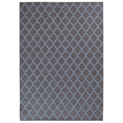 Tapis intérieur / extérieur à motif géométrique gris granite Lipman