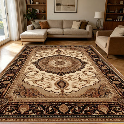 1PC Vintage Persian Medallion Floral Traditional area rugs for Living Room, Soft and Comfortable, Suitable for all seasons, easy-to-maintain, machine washable Indoor floor mat, Under Table Farmhouse suitable for dining room, bedroom, entryway,