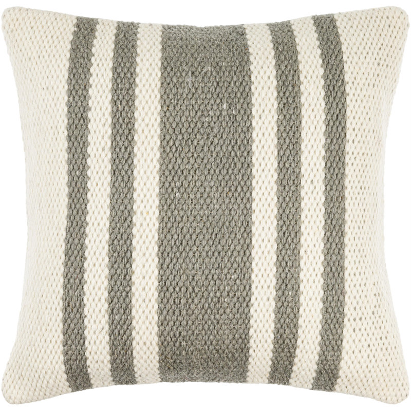 Coussin Becki Owens x Livabliss Brett, Crème/gris, Mélange de duvet, H 18 po x l 18 po