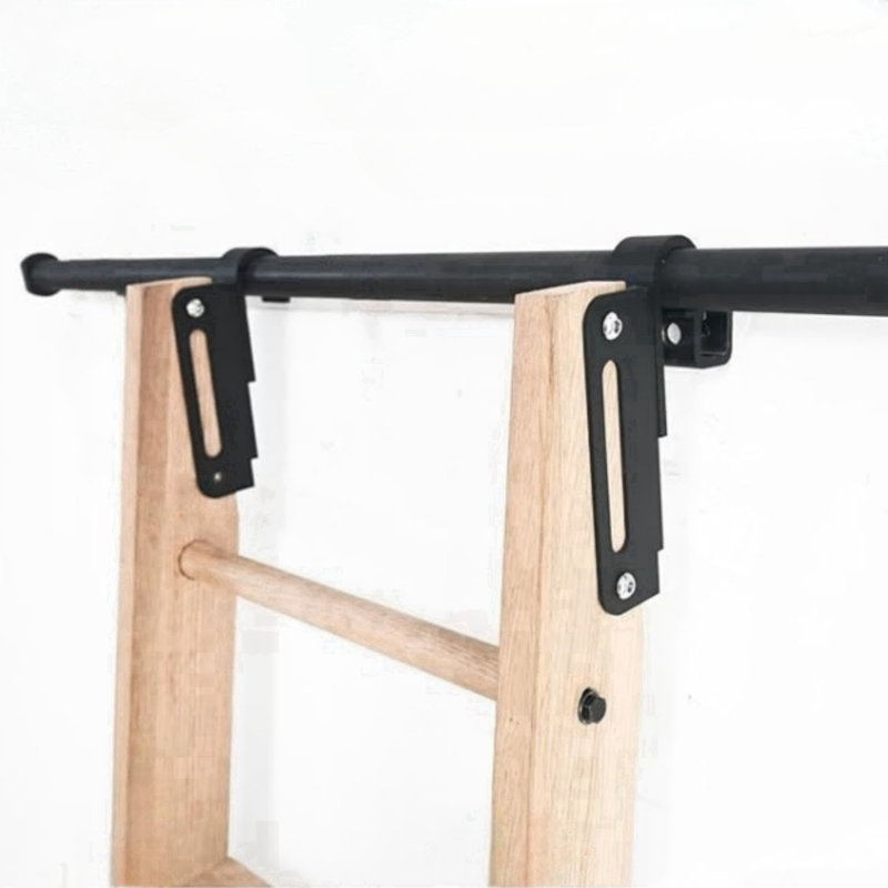 Contemporary Telescopic Vertically Stored Black Aluminum Alloy Removable Hook Sliding Rolling Library Ladder Hardware Track Brake Roller Kit