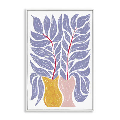 Feuilles mauves dans des vases, art giclée par Martina Pavlova