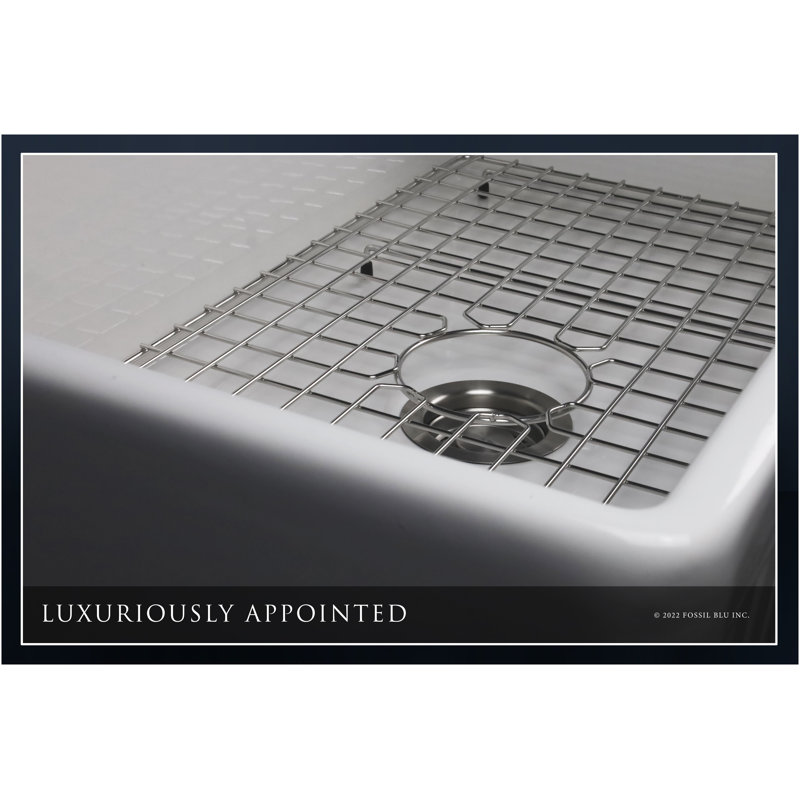 Luxury Solid Fireclay Farmhouse Sink, Stainless Steel Accessories