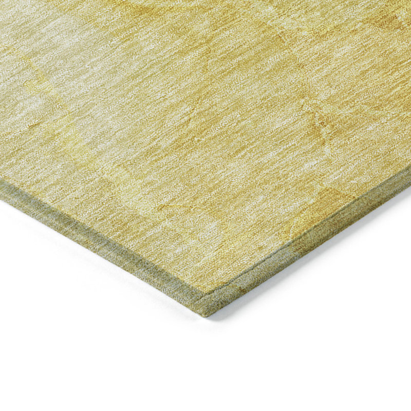 3' X 5' Yellow Nautical Washable Indoor Outdoor Area Rug