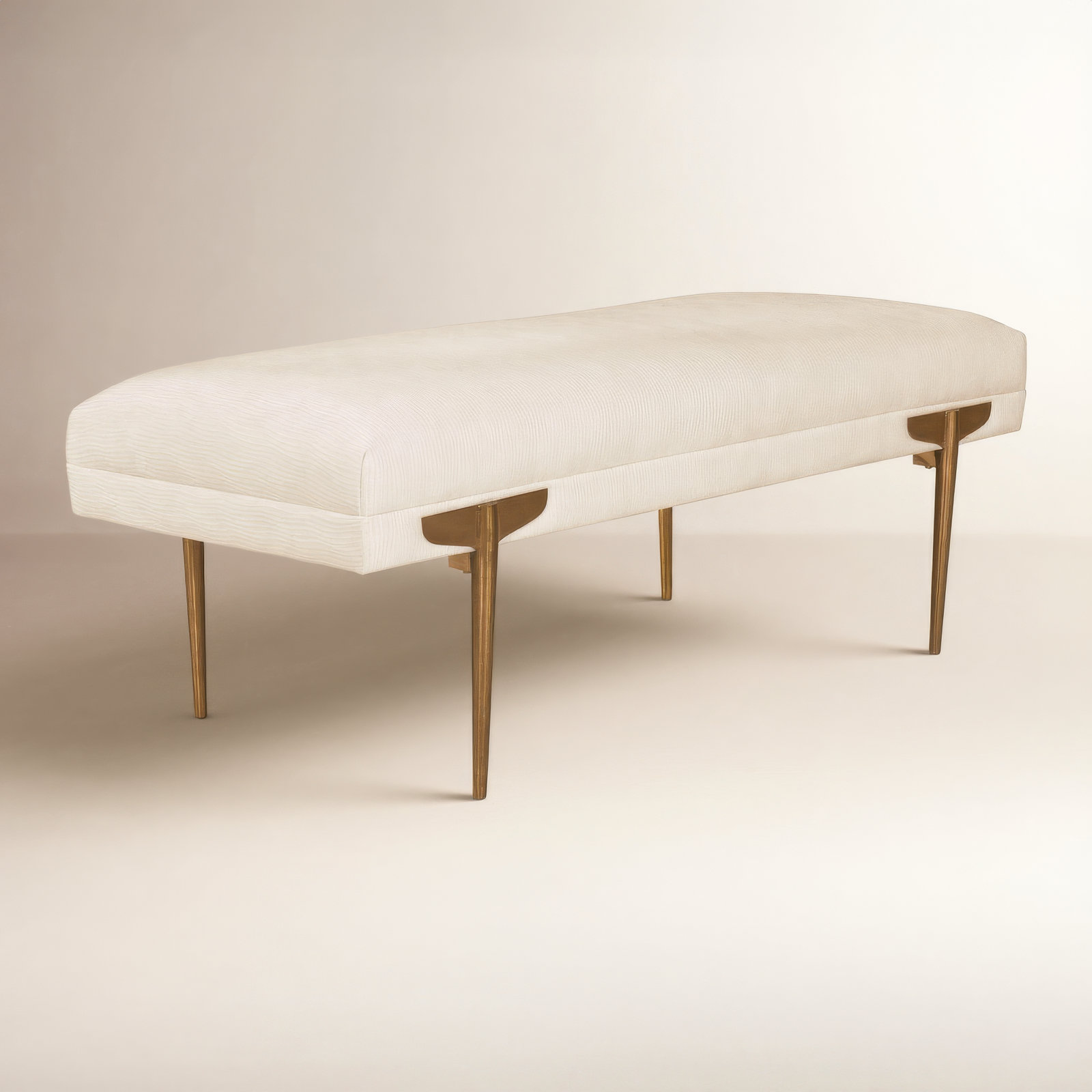 Amplitude 54" Velvet Bedroom Bench, White