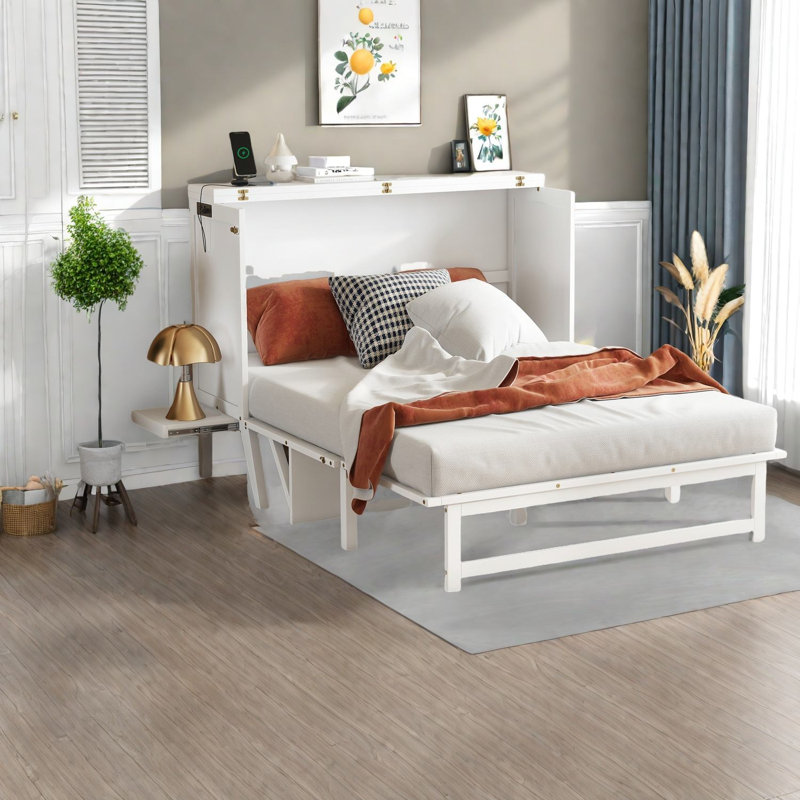 Lit escamotable moderne en bois de pin massif peu encombrant, parfait pour le bureau à domicile