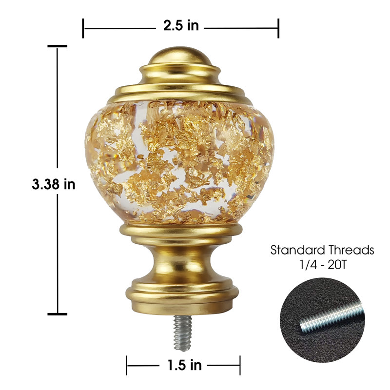 Veatch Resin 2.5'' Finial, Gold
