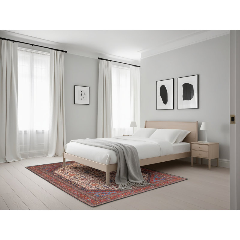 Tapis brun / bleu / noir, Rectangle 5 pi x 7 pi