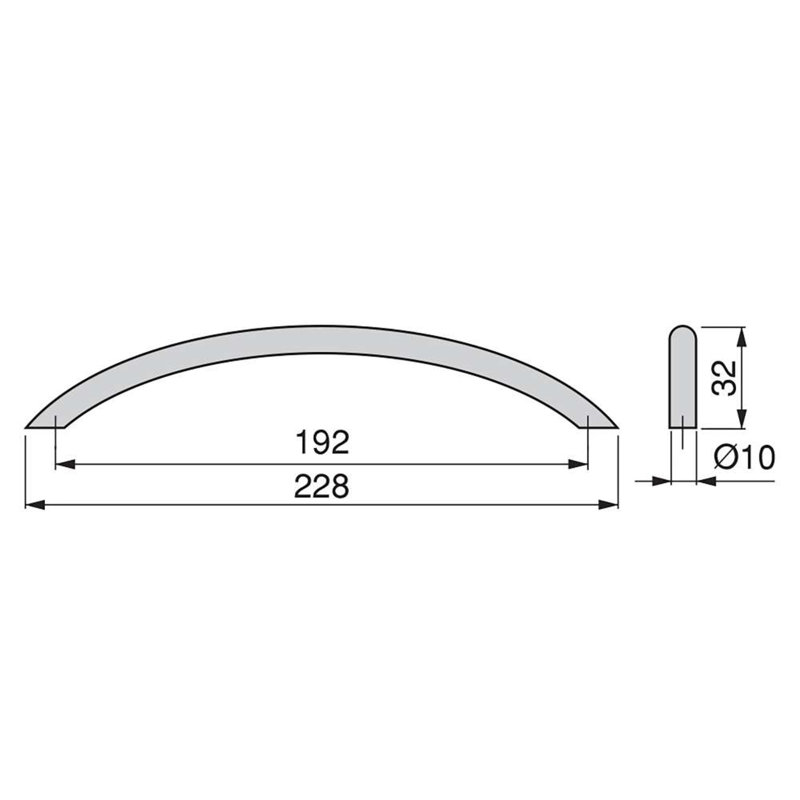 Dissay Steel 19.2cm Centre Arch Handle