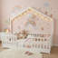 Lit simple pour lit simple Montessori avec lumière DEL, lit plateforme pour enfants en bois massif avec rails de sécurité complets, cadre de lit à profil bas, blanc-2020491469-2020491466