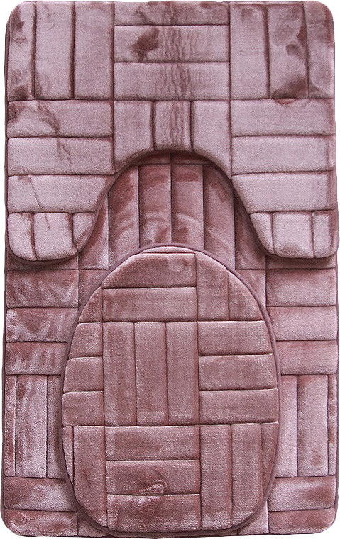 Clare Non-Slip Bath Rug and Toilet seat Cover, Coffee