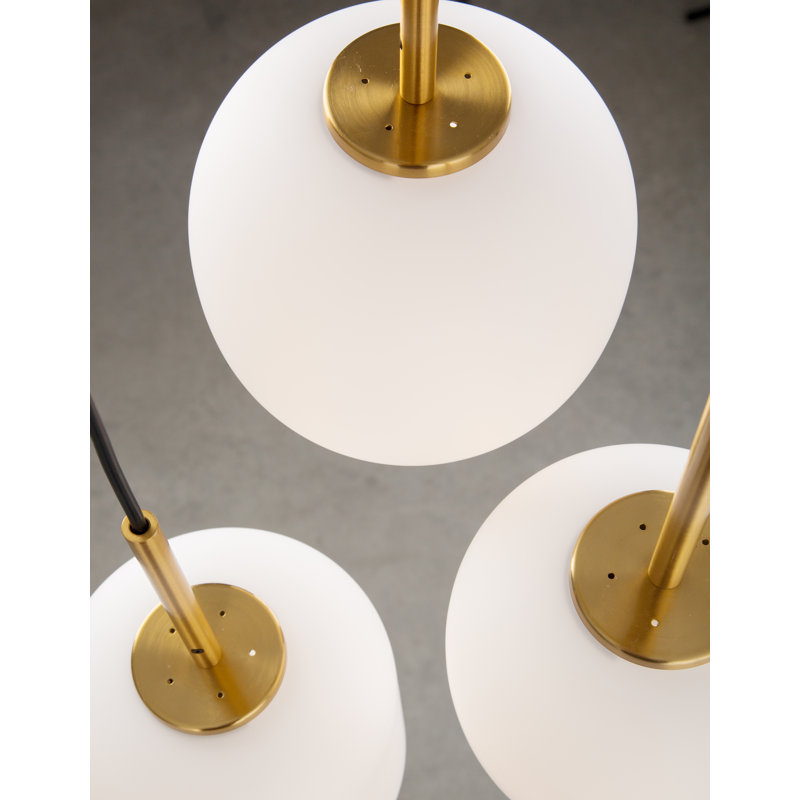 3 - Light Antique Brass Cluster Pendant