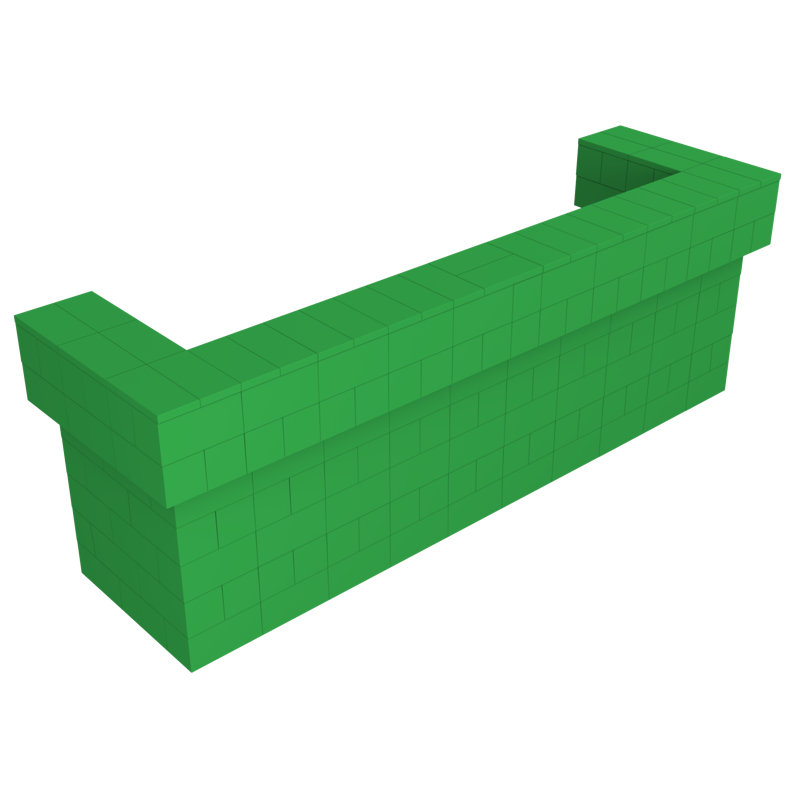 Ensemble de bar / comptoir en porte-à-faux 2 couches EverBlock, Vert, H 43 po x l 126 po x P 24 po