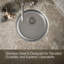 Évier de cuisine encastré à cuve circulaire encastrable encastrable encastrable par le haut à diamètre supérieur de 18-3 8 po Undertone Lyric
