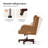 Heeg Traditional 42.5"H Genuine Leather Swivel Tilting Office Chair with Adjustable Headrest and Solid Wood Legs-1497906353