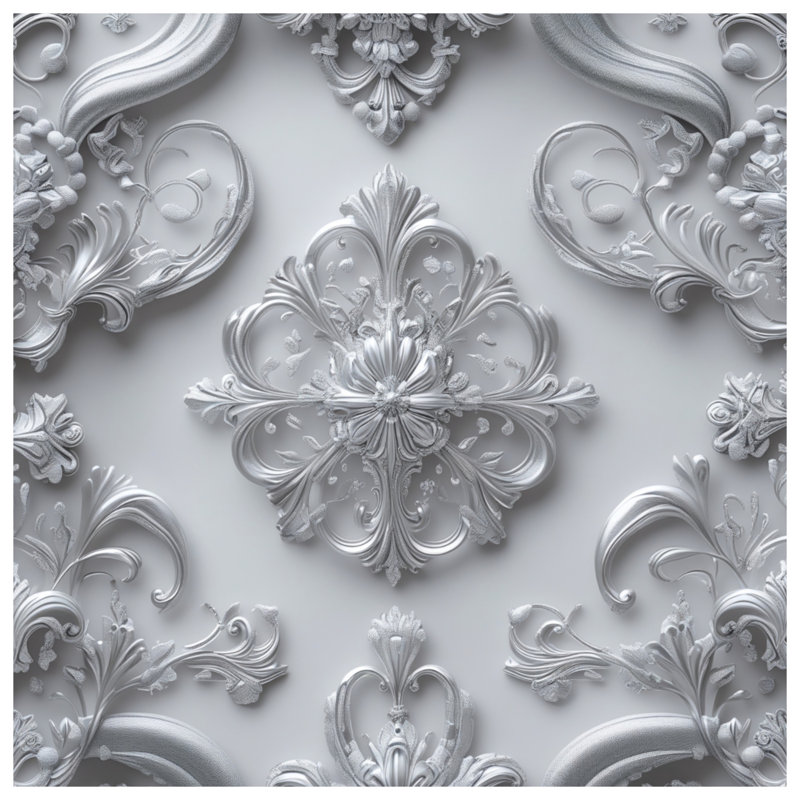 Édredon Ornate Silver Embellishments, Lit simple
