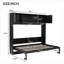 Lit escamotable pliant pleine grandeur rustique décontracté avec armoires de rangement, bois massif noir profond pour les petites chambres d'amis