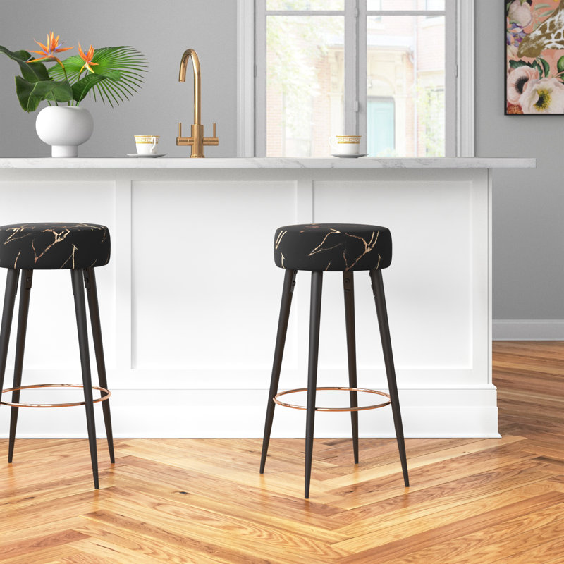 Tabouret de bar et de comptoir Della, Noir, Tabouret de bar (siège d’une hauteur de 30 po)