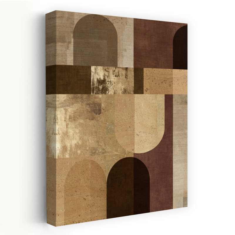 Golden Geo II, art abstrait géométrique moderne, H 48 po x l 32 po