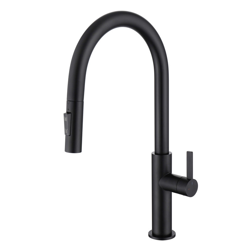 Novo Single Handle Pull Down Kitchen Faucet, Matte Black