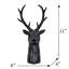 Statue de tête de cerf 8 points 6 x 4 x 11 po, noir
