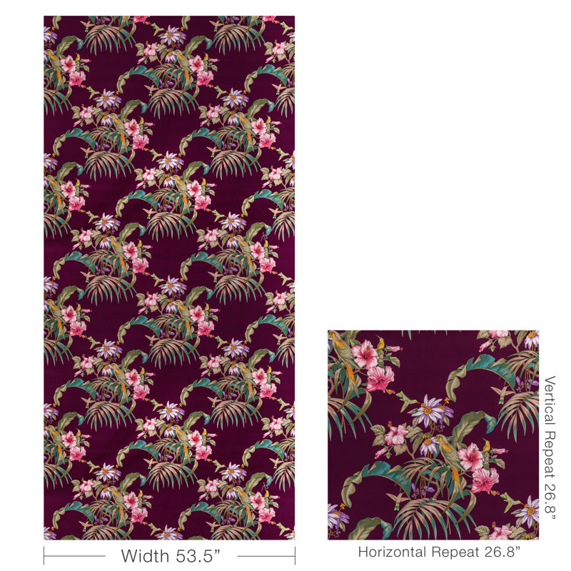 Majorelle Anima Print 100% Cotton Fabric, Aubergine