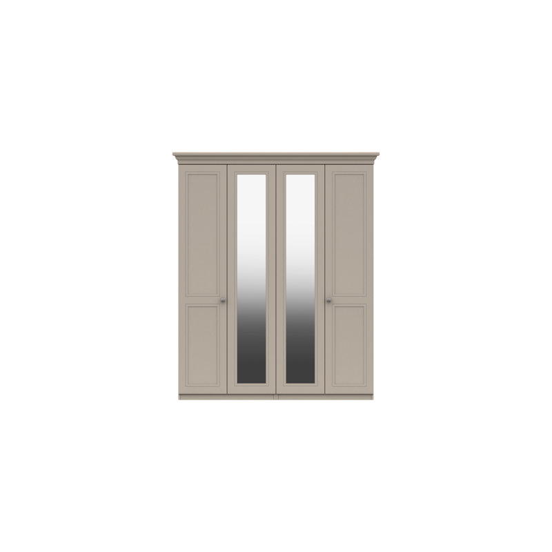 Orleans 4 Door Manufactured Wood Wardrobe, Grey