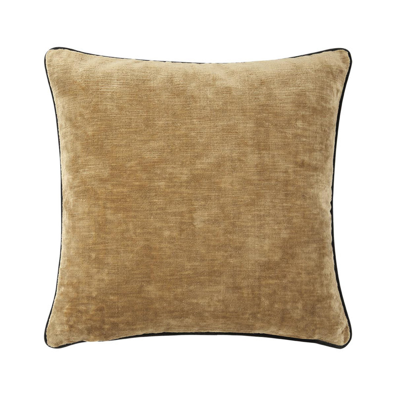 Boromee Velvet Pillow Cover & Insert, Yellow, Square 18"