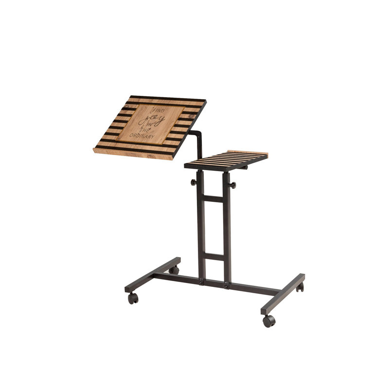 Eutropios Adjustable Metal Base Standing Desk, White, Black