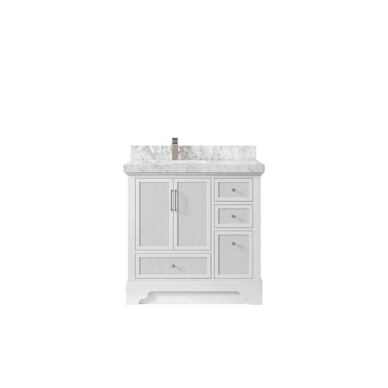 Ensemble de meuble-lavabo simple 36 po Alys, Marbre de Carrare