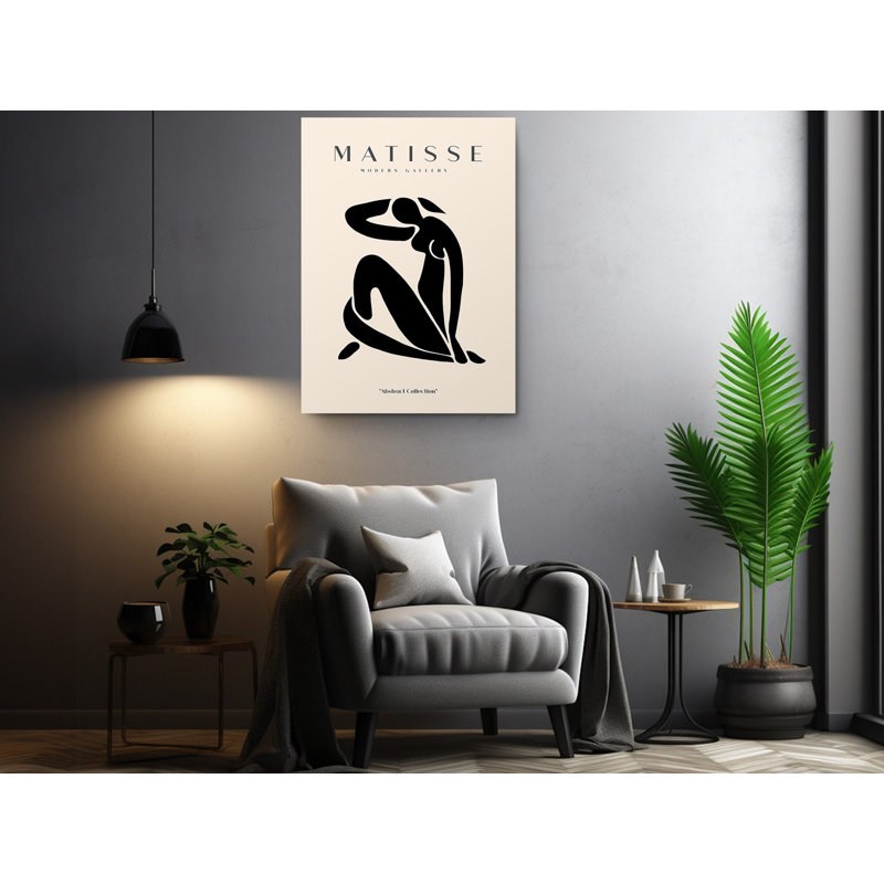 «Black Nude» par Henri Matisse Nu, art moderne noir, décoration murale, H 36 po x l 24 po