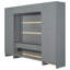Space Bed In Grey With Closet And Storage Options Queen-Size Under Drawer Shelf Unit