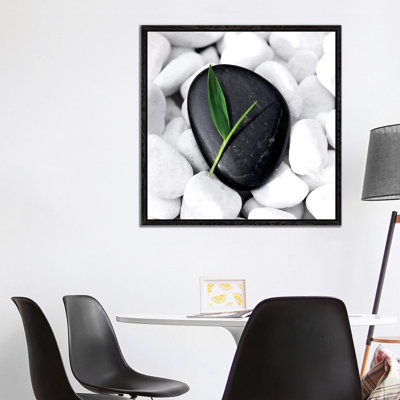Zen Stone by PhotoINC Studio - Floater Frame Square Gallery-Wrapped Canvas GiclÃ©e on Canvas