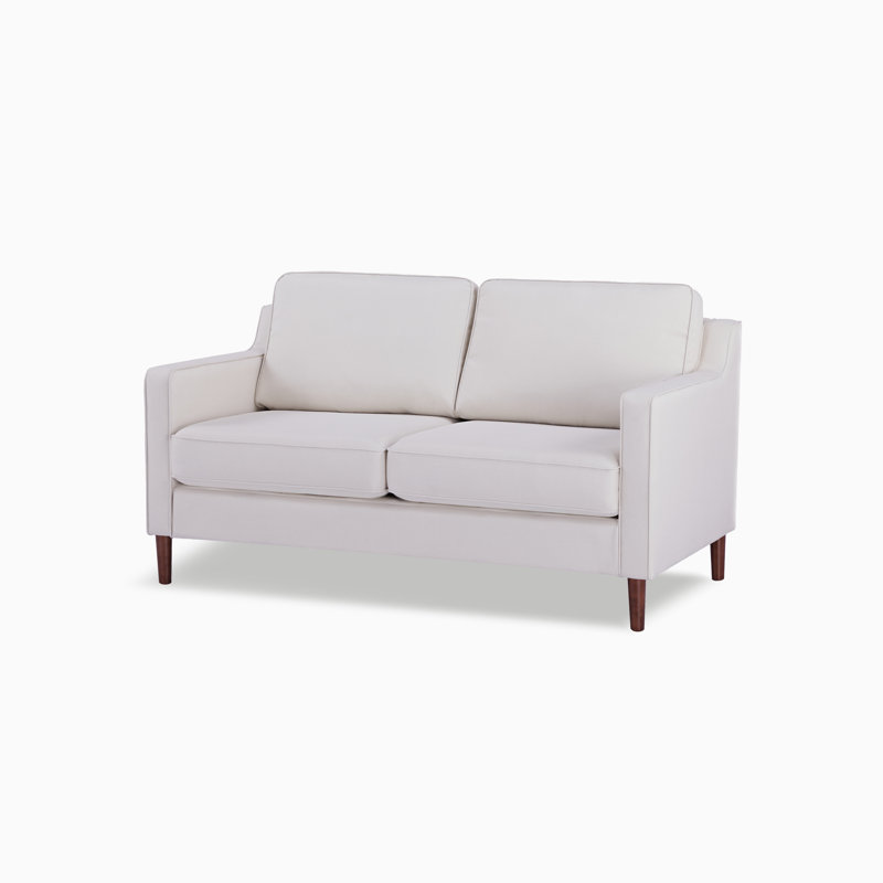 Causeuse à accoudoirs carrés de 60 po keven conforme à CAL117, Polyester ivoire